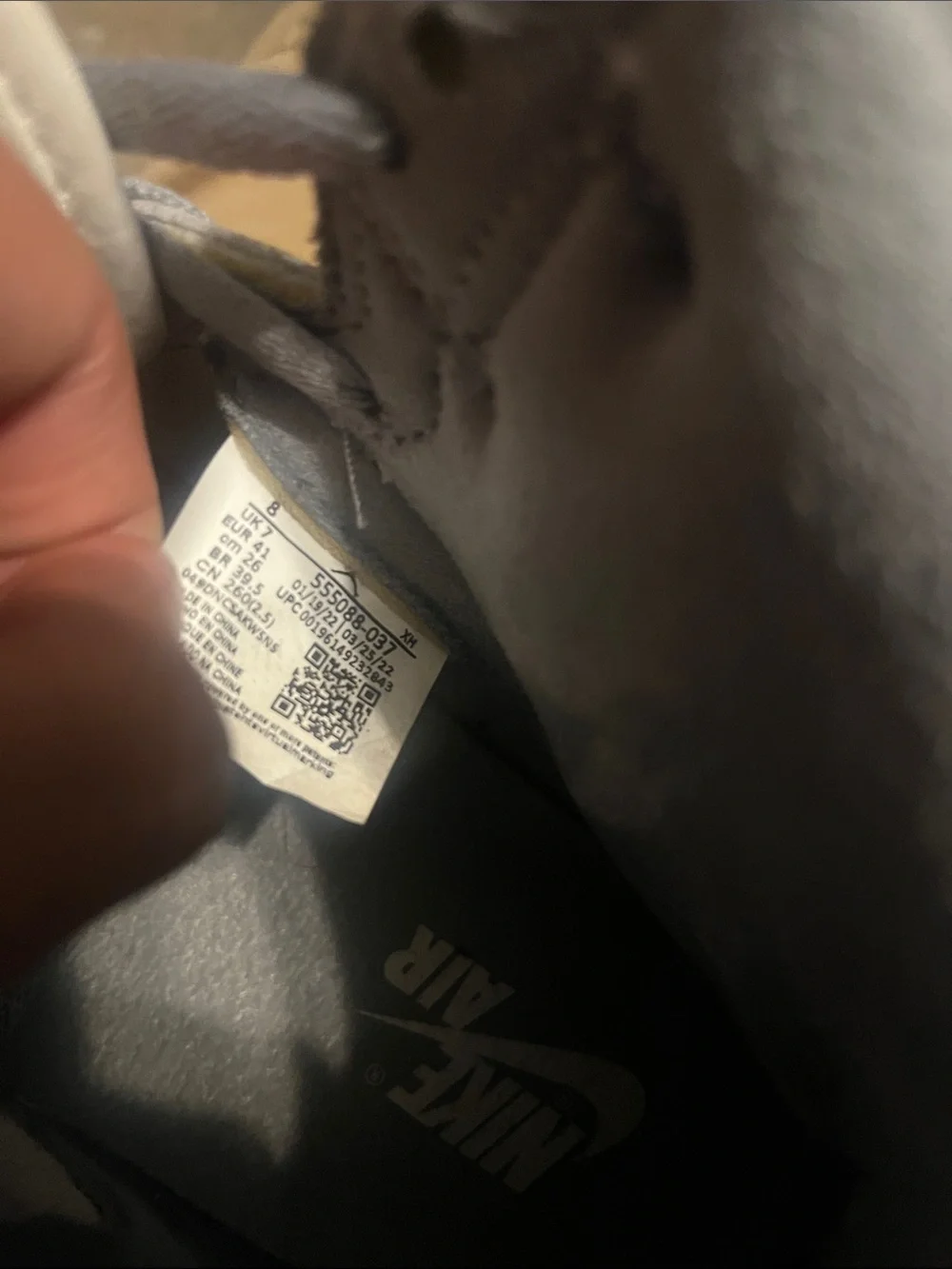 Nike Air Jordan 1 High Top Sneakers - Grey & White